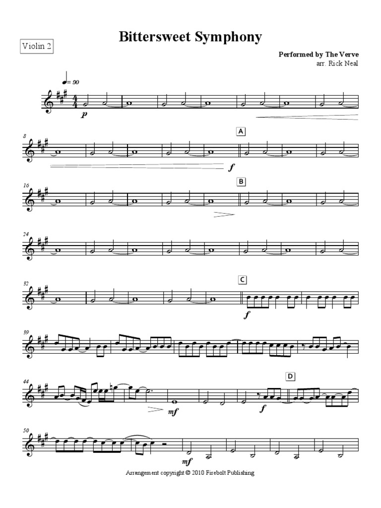 حلاق في زهرة Bittersweet Symphony String Quartet Sheet Music Topdogwalking Org