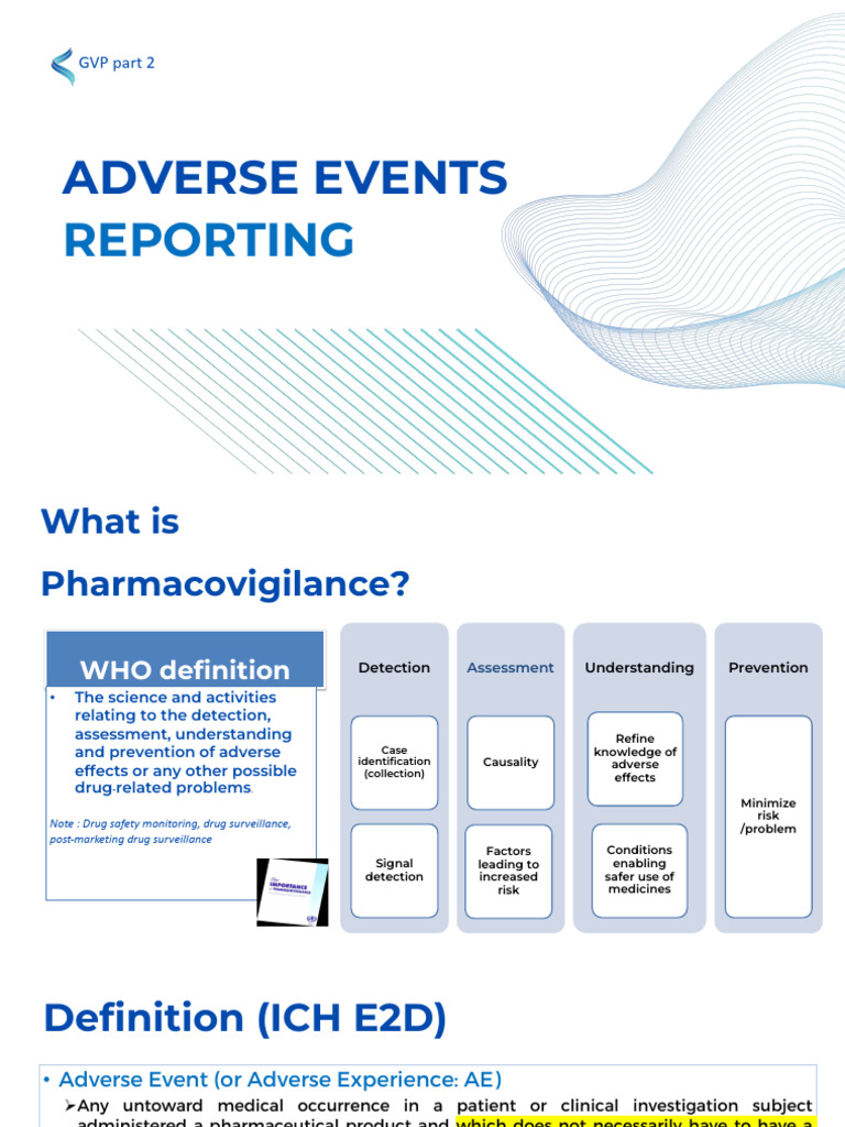Adverse Event Reporting in Pharmacovigilance | PDF | Pharmacovigilance ...