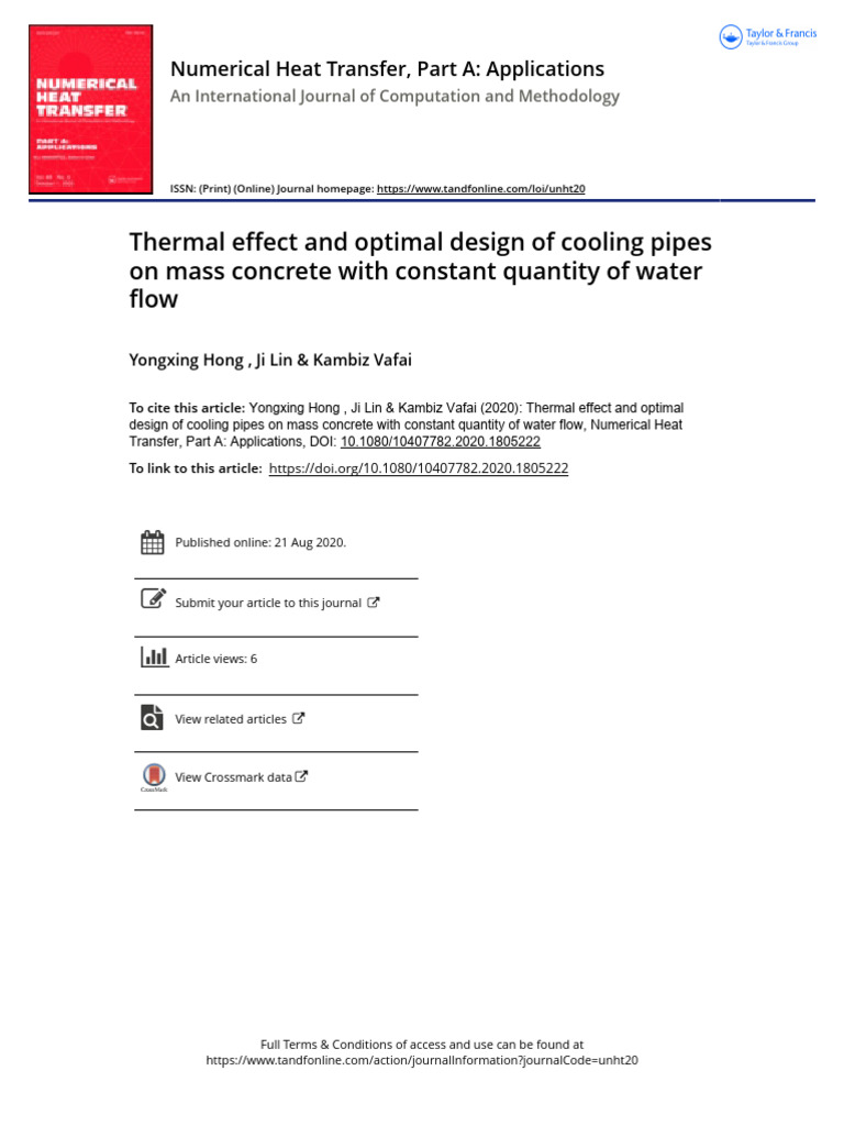 Optimal Cooling Pipe Design for Concrete | PDF | Finite Element Method ...