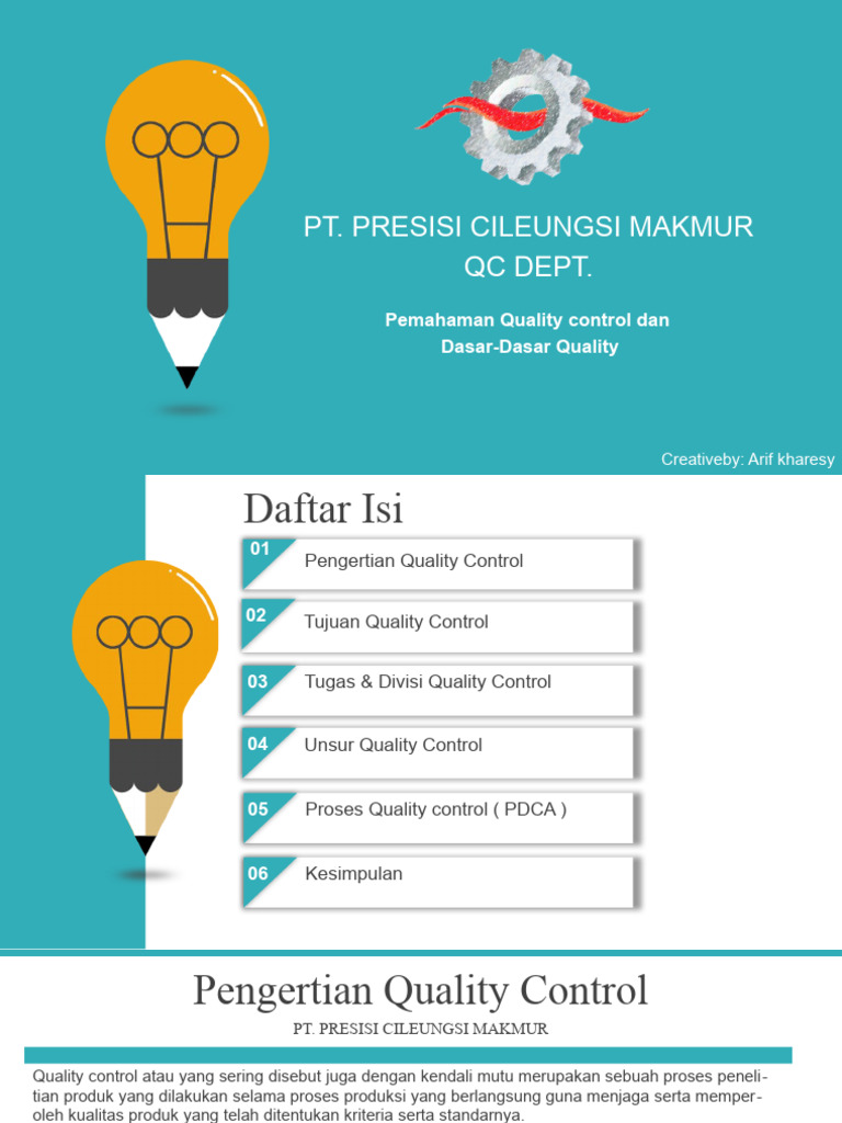 Tugas dan Proses Quality Control QC | PDF