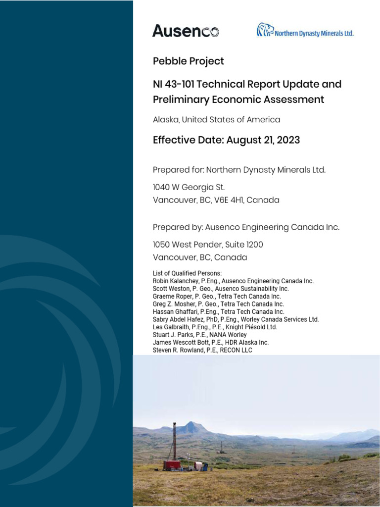 Pebble Project NI 43-101 Technical Report Update On PEA FINAL | PDF ...