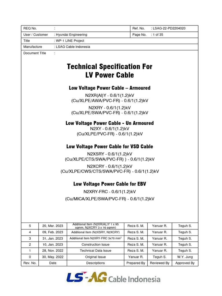 LV Power Cable Specifications by LSAG | PDF | Insulator (Electricity ...