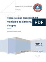 Potencialidad Territorial Del Municipio de Raxruhá, Alta Verapaz