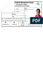 National Identity Management System: Federal Republic of Nigeria