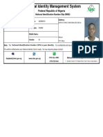 National Identity Management System: Federal Republic of Nigeria