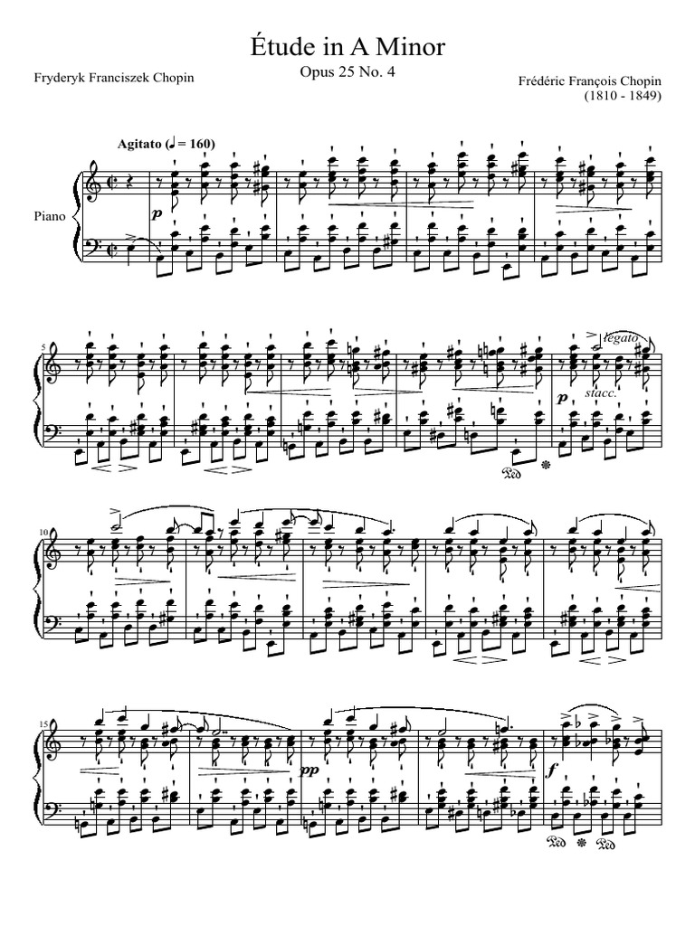 Etude Opus 25 No.4 in A Minor | PDF