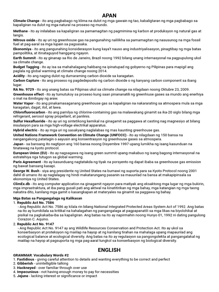 1st QTR Reviewer | PDF