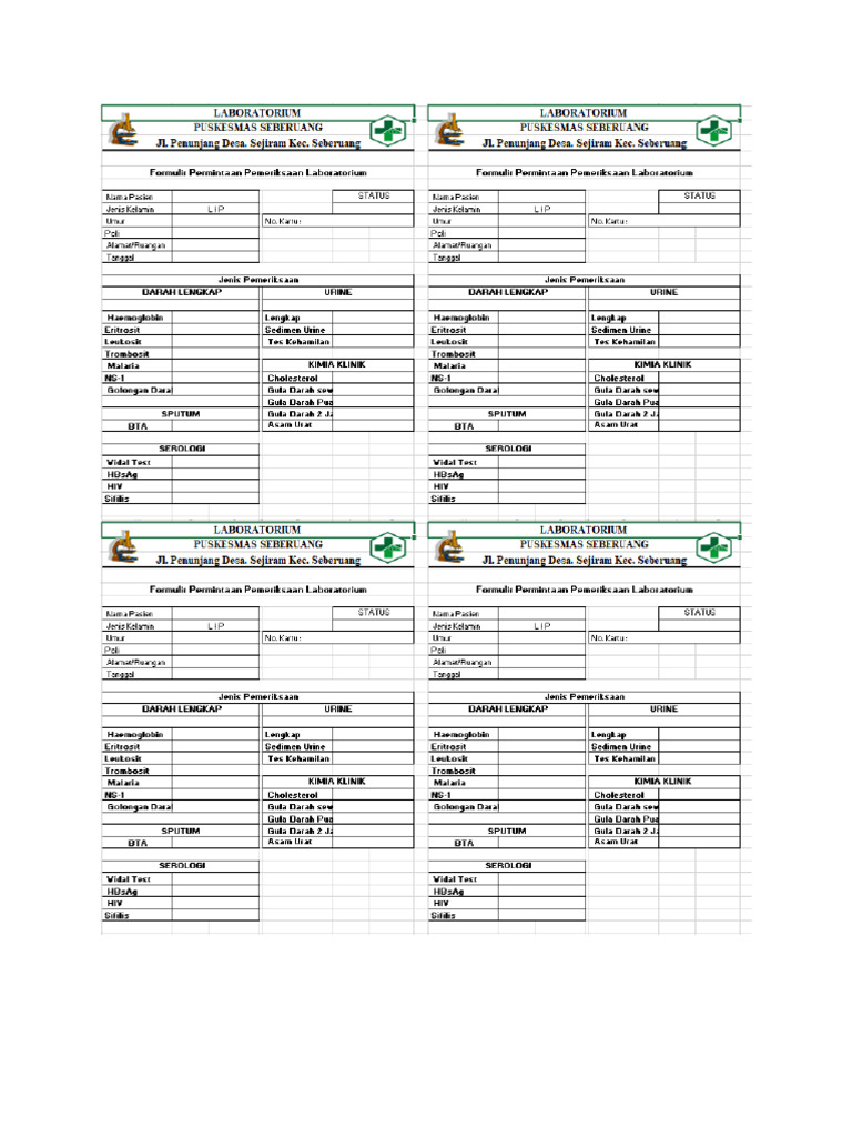 Lembar Permintaan Laboratorium | PDF