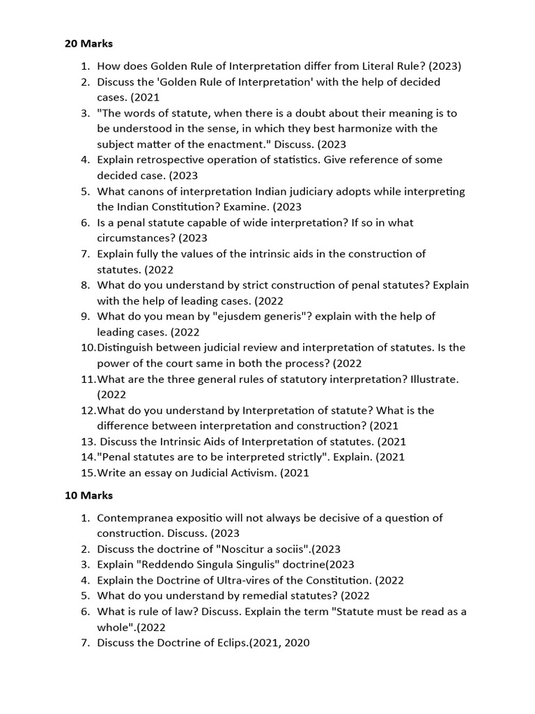 Statutory Interpretation Doctrines Explained | PDF | Statutory ...