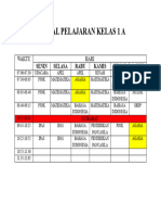 Jadwal Pelajaran Kelas 1 A