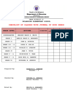 Checklist of Classess With Journals