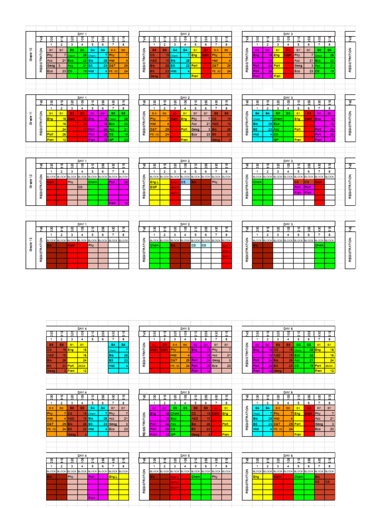 High School Timetable 2024 | PDF