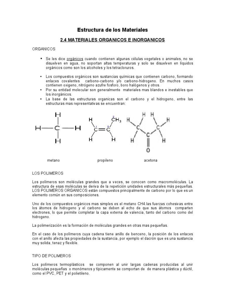 Estructura de Los Materiales Compuestos orgánicos