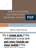 Socio Economic Factors Affecting Business and Industry 1