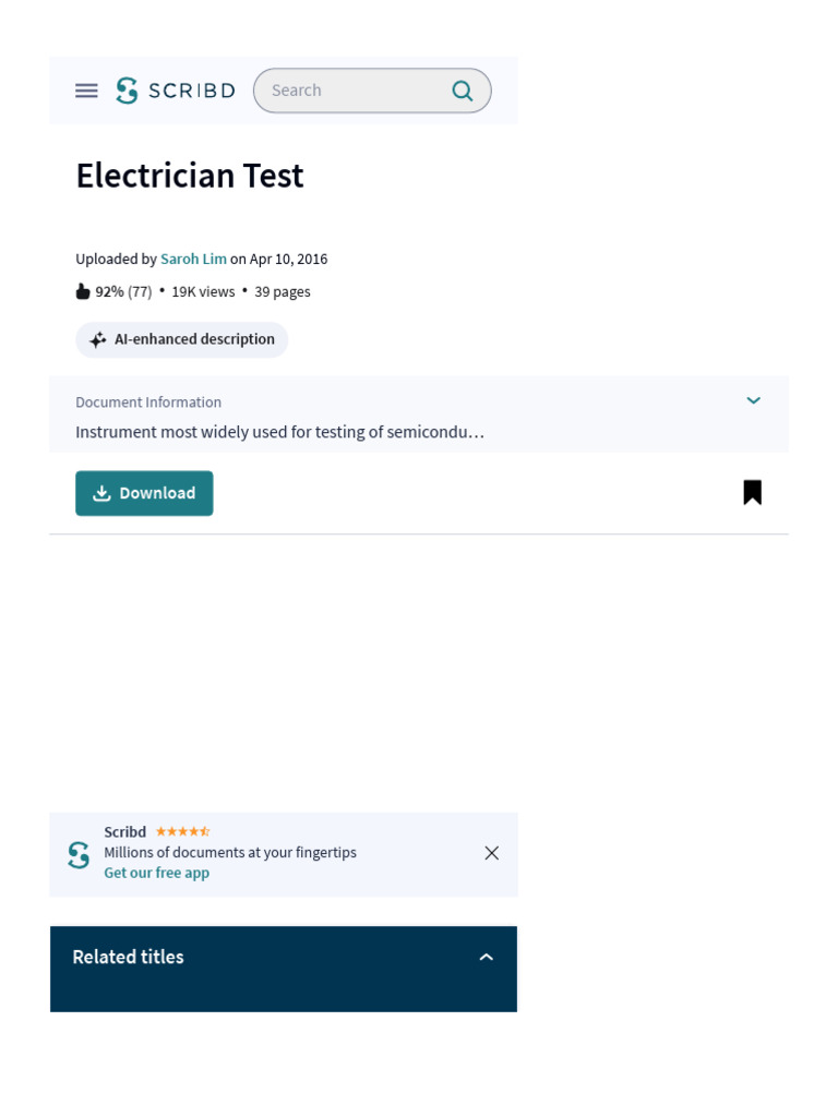 Electrician Test Pdf Pressure Measurement Rectifier Pdf