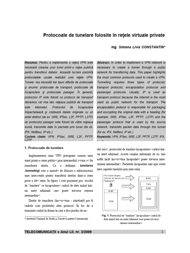 Protocoale de Tunelare Folosite in Retel | PDF