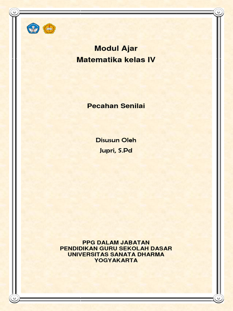 Modul Ajar Pecahan Senilai Jupri S Pd Oke Pdf