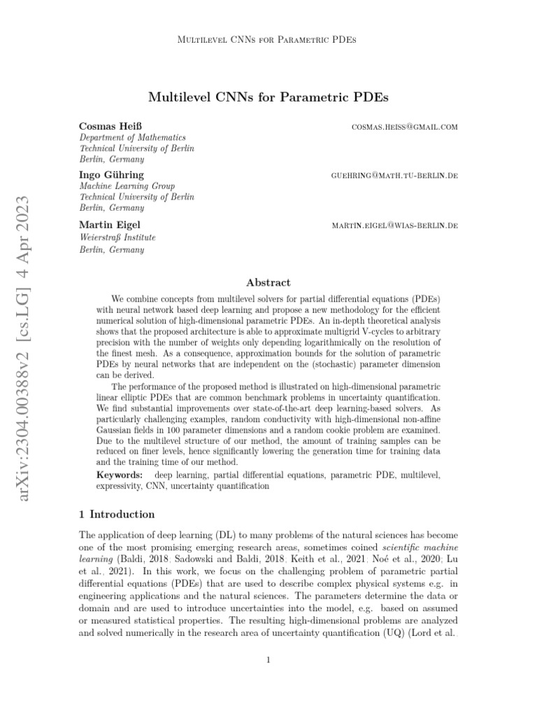 Multilevel CNNs for Parametric PDEs | PDF | Partial Differential ...