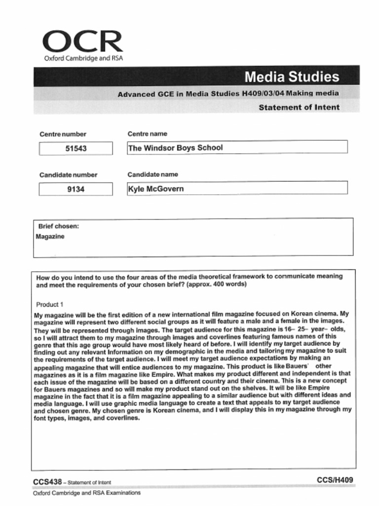 A Level Statement of Intent | PDF