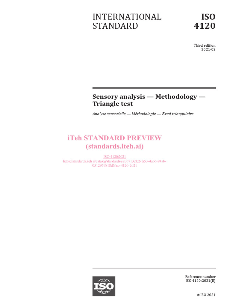 ISO 4120 2021 Triangle Test | PDF | International Organization For ...