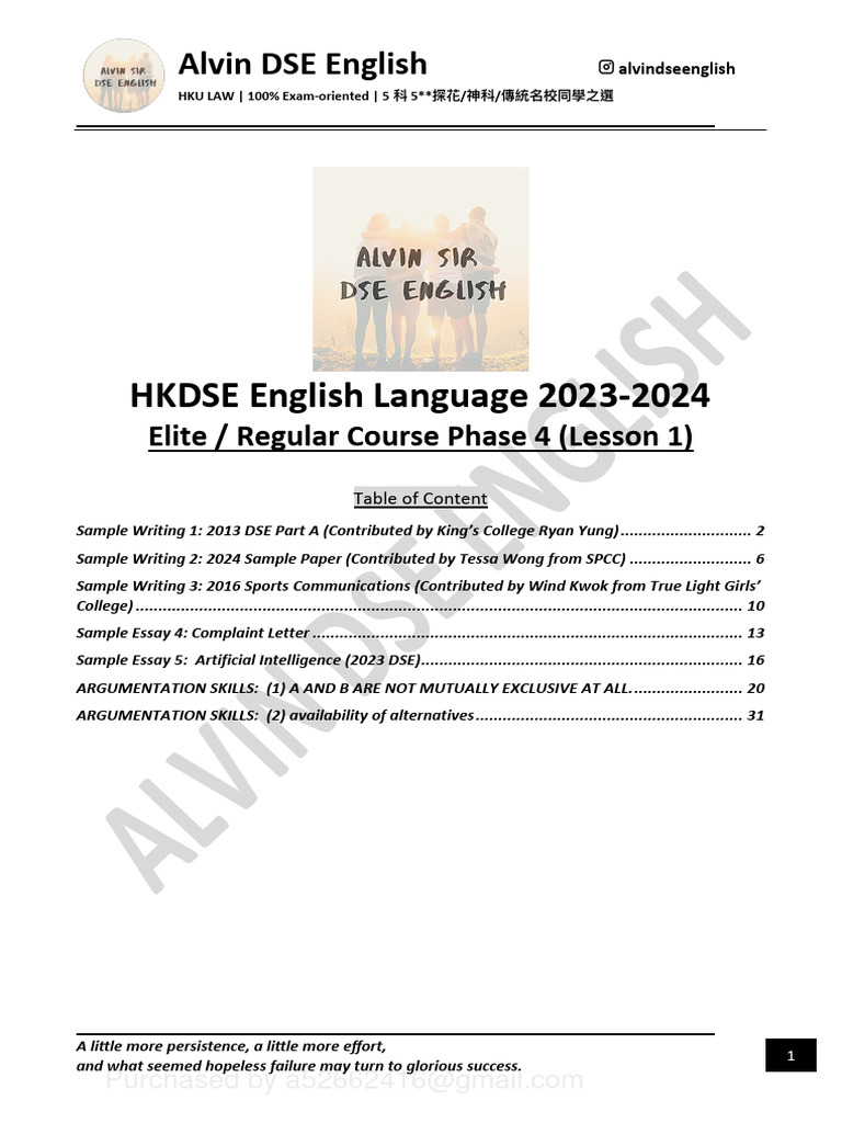 HKDSE English Writing Samples 2023-2024 | PDF | Atmosphere Of Earth ...