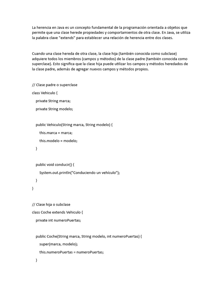 Herencia e Interfaces en Java | PDF | Herencia (Programación Orientada ...