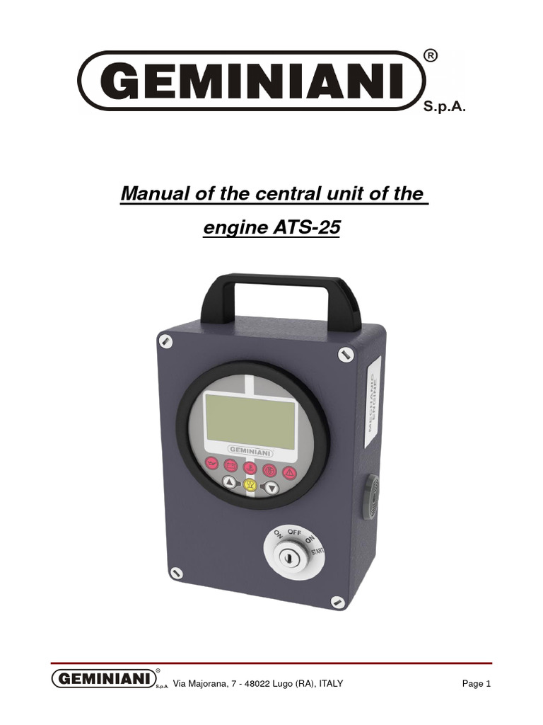 ATS-25 Engine Control Unit Manual | PDF | Relay | Electrical Connector