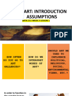 Art Introduction & Assumptions