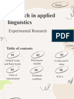 Research in Applied Linguistic