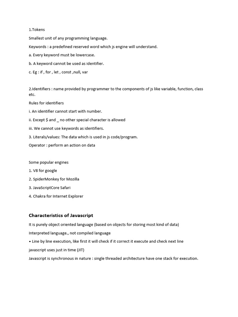 JS Notes | PDF | Java Script | Variable (Computer Science)