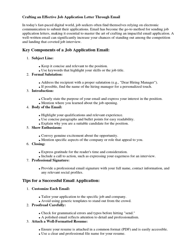 Email Job Application Guide | PDF | Résumé | Linked In