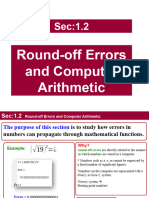 1.2 Round Off Errors and Computer Arithmetic