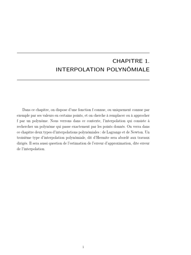 Interpolation polynomiale : Lagrange et Newton | PDF | Interpolation ...