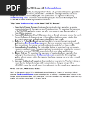 Best Usajobs Resume