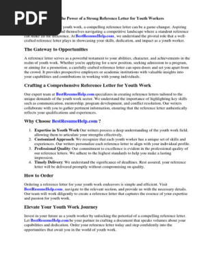 Reference Letter Youth Worker