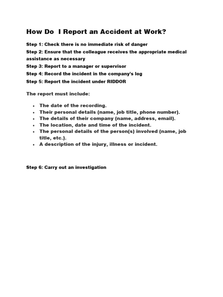 How To Report Accident PDF