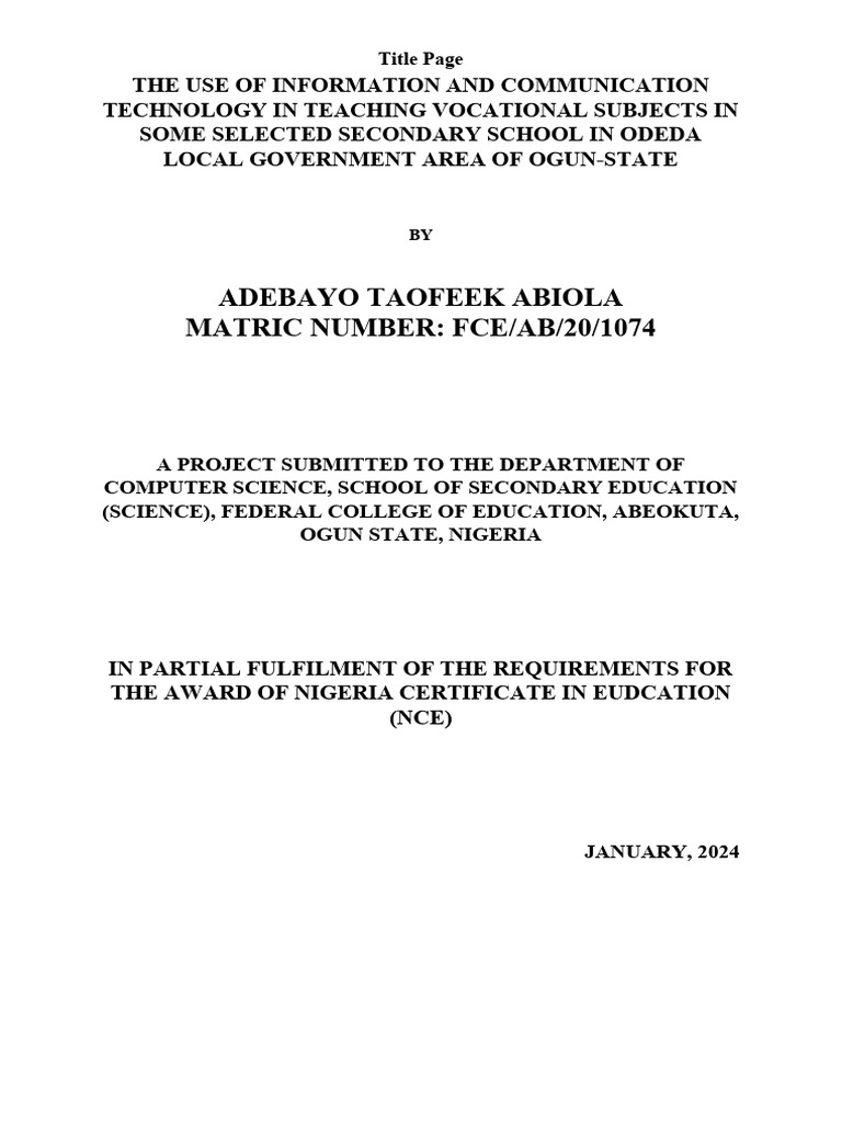 The use of ict in teaching vocational subject in secondary school pdf