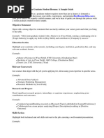 Graduate Student Resume Sample