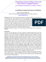 Axiological Problems in Russian-Language Literature of Uzbekistan