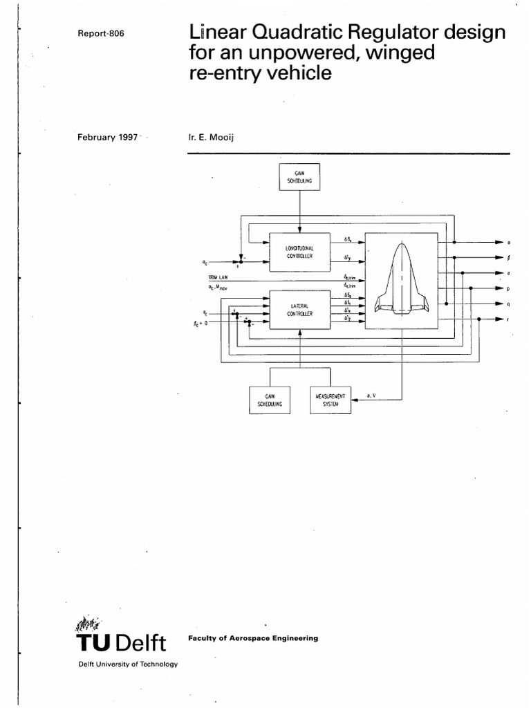 Linear quadratic regulator design for an unpowered winged reentry