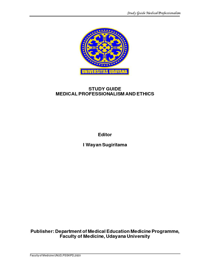 Study Guide Medical Professionalism Tayang 6 Mei 2020 Pdf Empathy