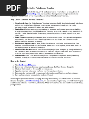 Plain Resume Template