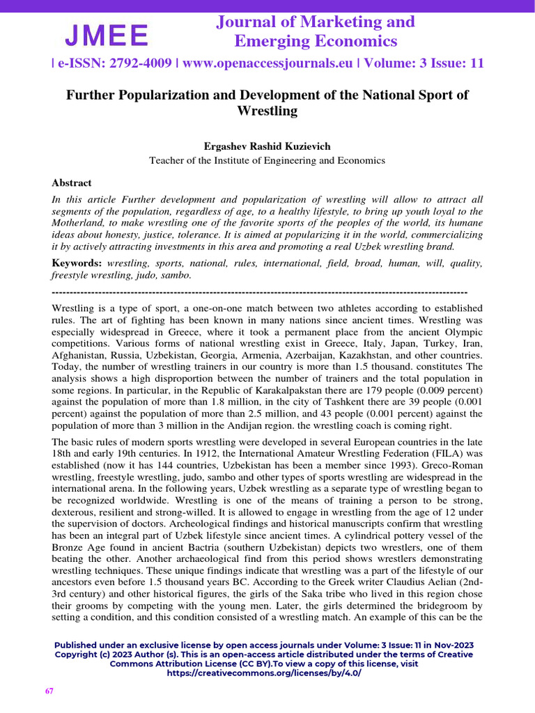 Further Popularization and Development of the National Sport of