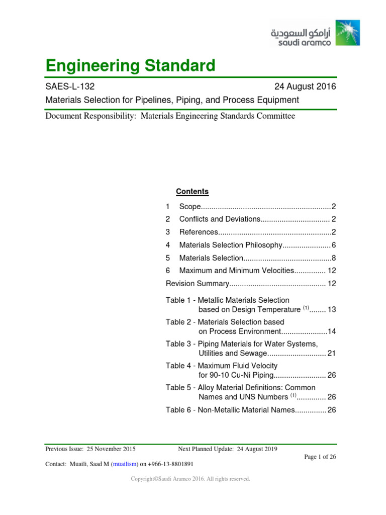 Saes L 132 | PDF | Pipe (Fluid Conveyance) | Stainless Steel