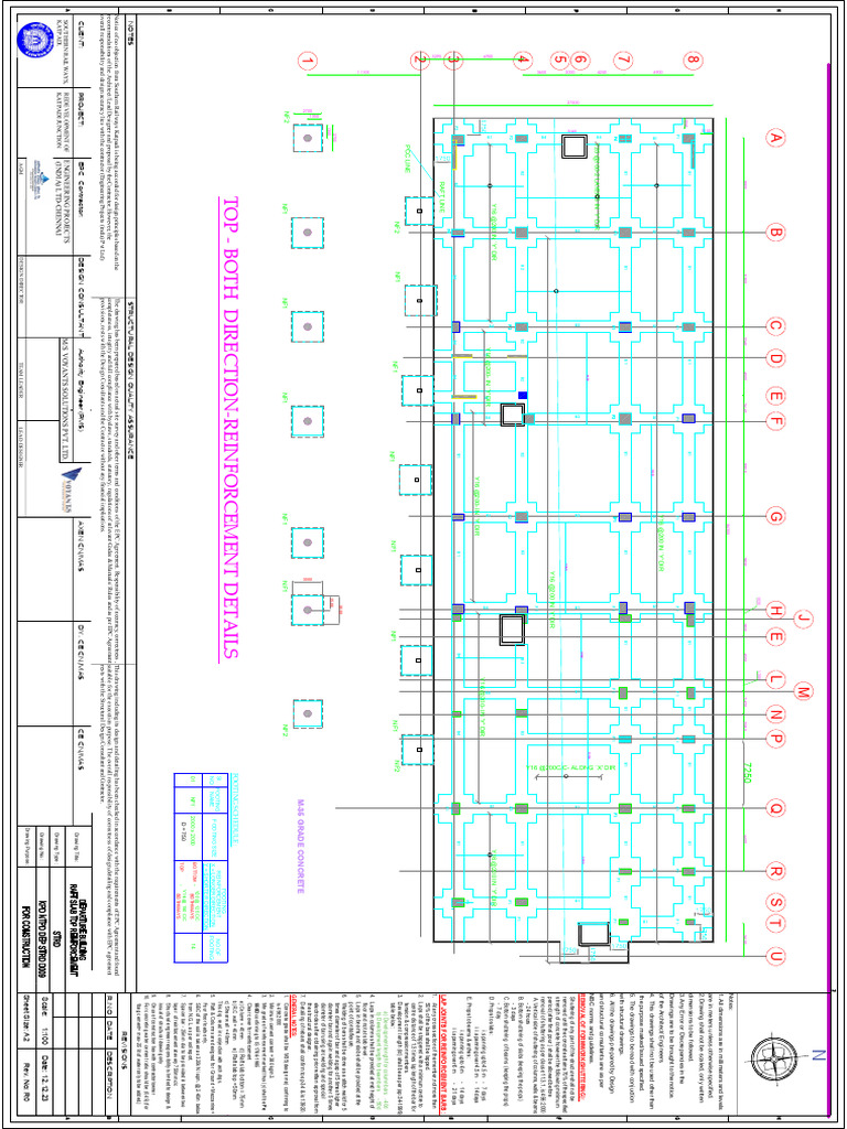 Raft Slab Top Bars Details | PDF | Welding | Construction