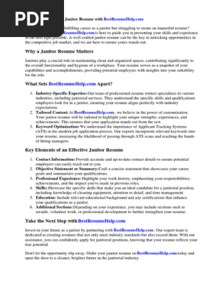 Janitor Resume