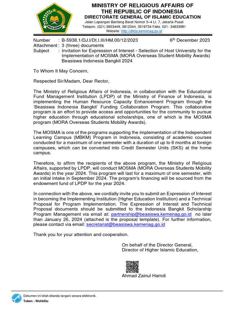 MOSMA 2024 Host University Invitation | PDF | Receipt | Fee