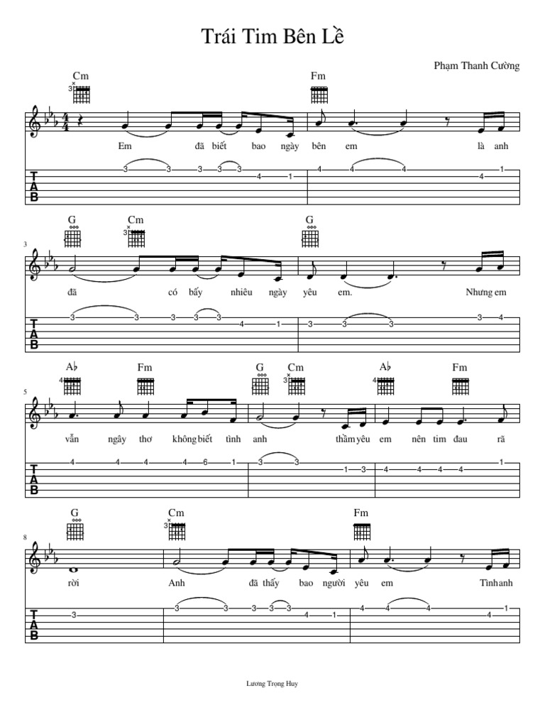 Trai tim ben le cm guitar pdf