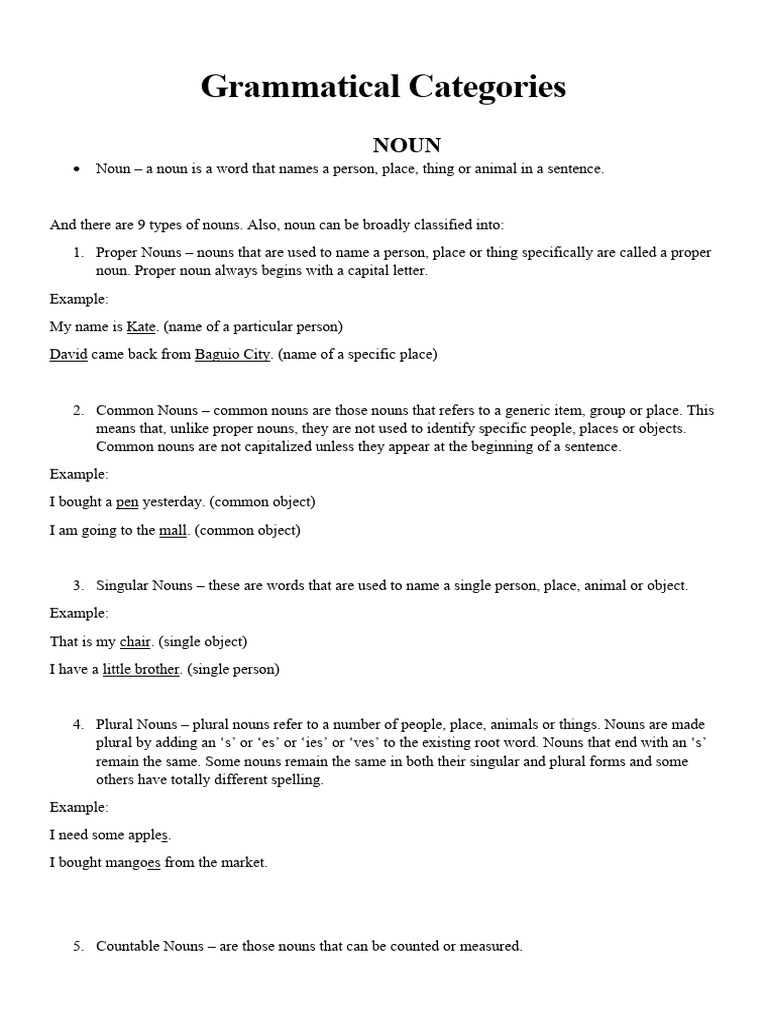 Understanding Grammatical Categories | PDF