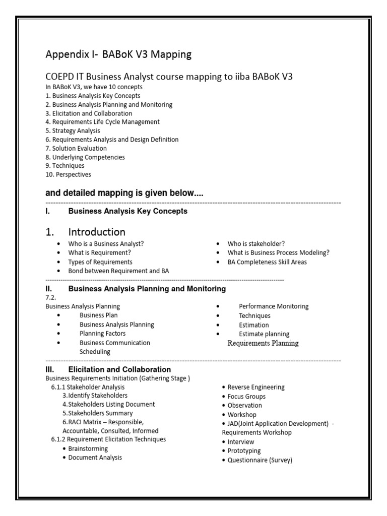 BABoK V3 Competencies Overview | PDF | Business Analysis | Use Case